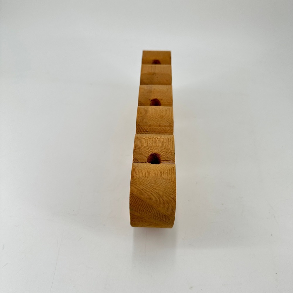 Handcrafted Triple Heart Wooden Taper Candle Holder Rustic Primitive Decor - Picture 5 of 9